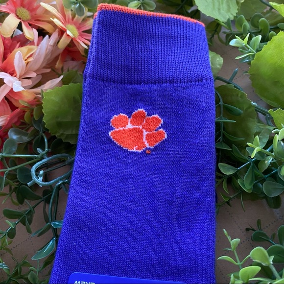 Men's Clemson College Blue Orange Socks Size 10-13 Shoes size 8-12 - Picture 4 of 6